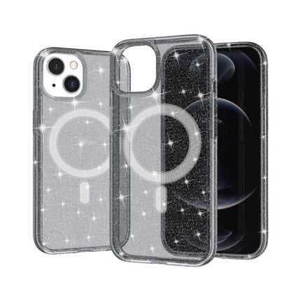Terminator Style Glitter Powder MagSafe Magnetic Phone Case For iPhone 13 mini(Grey)-garmade.com
