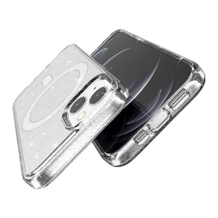 Terminator Style Glitter Powder MagSafe Magnetic Phone Case For iPhone 13 mini(White)-garmade.com