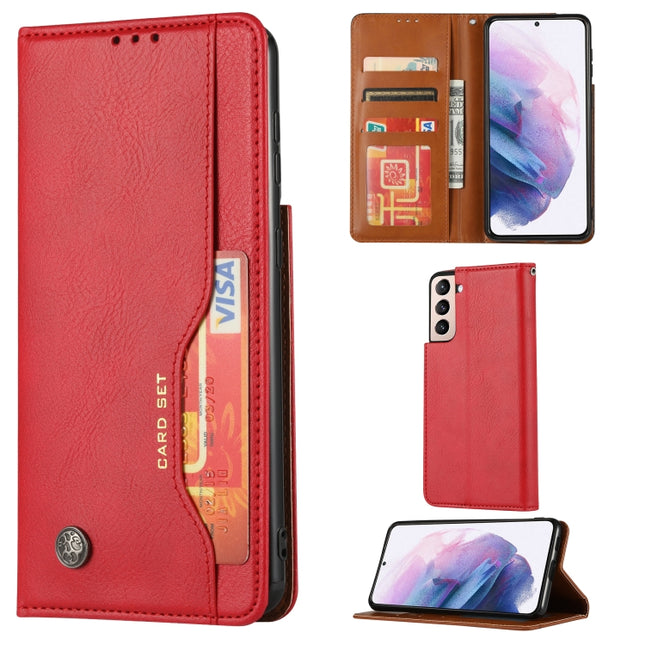 For Samsung Galaxy S22 5G Knead Skin Texture Leather Phone Case(Red)-garmade.com