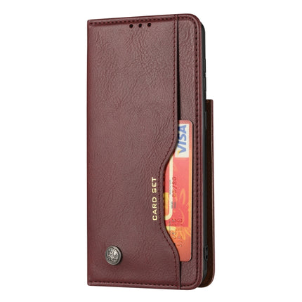 For Samsung Galaxy S22+ 5G Knead Skin Texture Leather Phone Case(Wine Red)-garmade.com