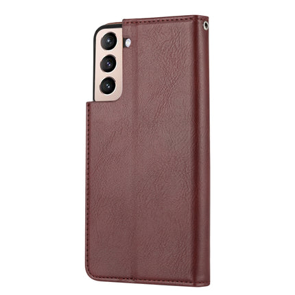 For Samsung Galaxy S22+ 5G Knead Skin Texture Leather Phone Case(Wine Red)-garmade.com