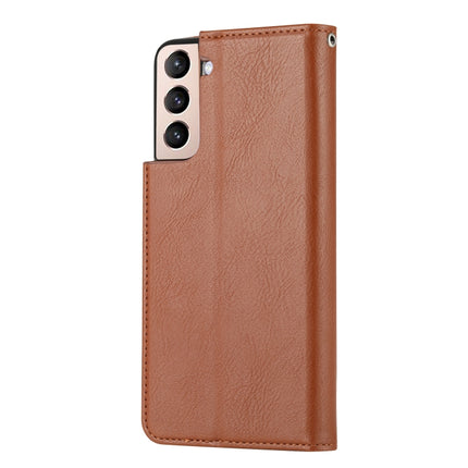 For Samsung Galaxy S22+ 5G Knead Skin Texture Leather Phone Case(Brown)-garmade.com