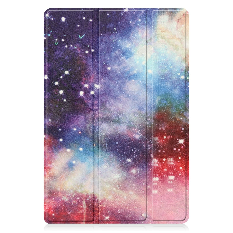 For Samsung Galaxy Tab A8 2021 Painted Leather Tablet Case with 3-Fold Holder(Milky Way)-garmade.com