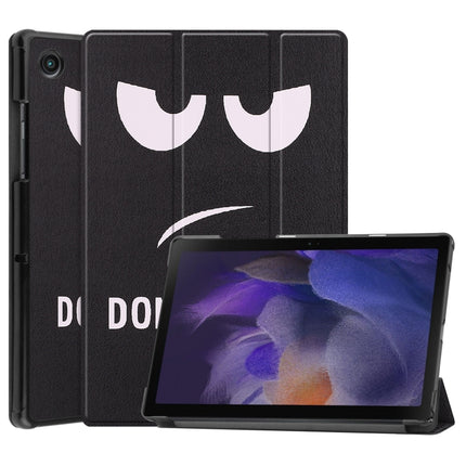 For Samsung Galaxy Tab A8 2021 Painted Leather Tablet Case with 3-Fold Holder(Big Eye Me)-garmade.com