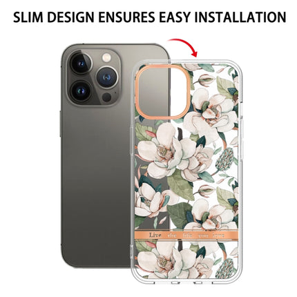 Flowers and Plants Series IMD TPU Phone Case For iPhone 13 Pro(Green Gardenia)-garmade.com