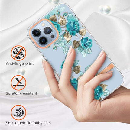 Flowers and Plants Series IMD TPU Phone Case For iPhone 13 Pro(Blue Rose)-garmade.com