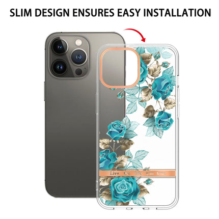 Flowers and Plants Series IMD TPU Phone Case For iPhone 13 Pro(Blue Rose)-garmade.com