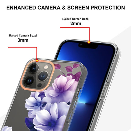 Flowers and Plants Series IMD TPU Phone Case For iPhone 13 Pro(Purple Begonia)-garmade.com