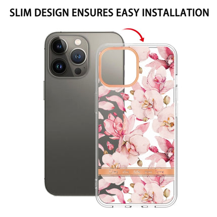 Flowers and Plants Series IMD TPU Phone Case For iPhone 13 Pro(Pink Gardenia)-garmade.com