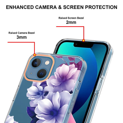 Flowers and Plants Series IMD TPU Phone Case For iPhone 13 mini(Purple Begonia)-garmade.com