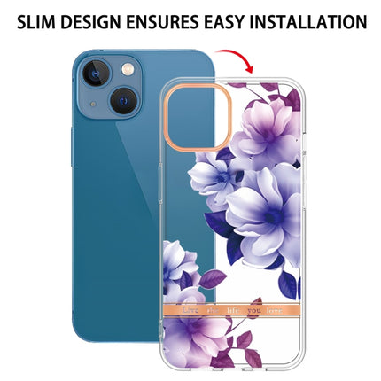 Flowers and Plants Series IMD TPU Phone Case For iPhone 13 mini(Purple Begonia)-garmade.com
