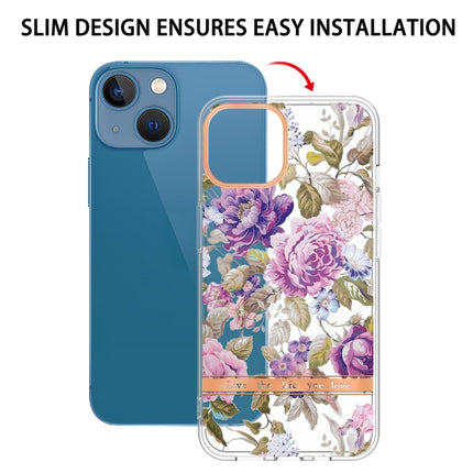 Flowers and Plants Series IMD TPU Phone Case For iPhone 13 mini(Purple Peony)-garmade.com