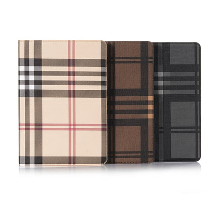For iPad 10.2 / 10.5 Plaid Texture Horizontal Flip Leather Case with Holder & Card Slots & Wallet(Grey)-garmade.com