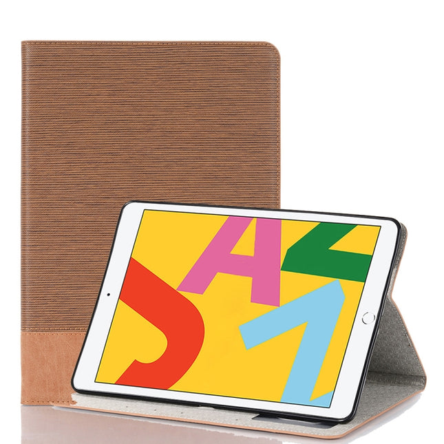 For iPad 10.2 / 10.5 Cross Texture Horizontal Flip PU Leather Case with Holder & Card Slots & Wallet(Brown)-garmade.com