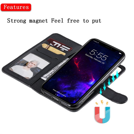 For iPhone 11 Solid Color Horizontal Flip Protective Case with Holder & Card Slots & Wallet & Photo Frame & Lanyard(Black)-garmade.com