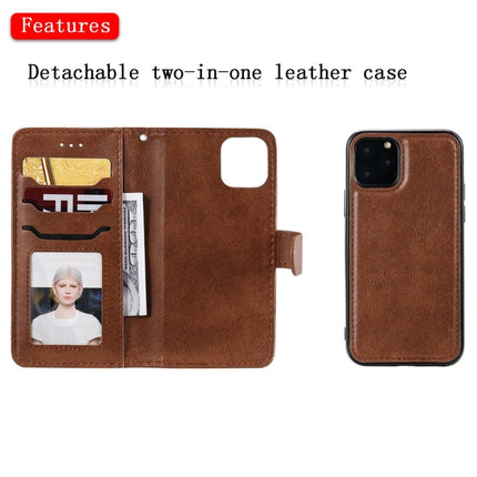 For iPhone 11 Pro Solid Color Horizontal Flip Protective Case with Holder & Card Slots & Wallet & Photo Frame & Lanyard(Brown)-garmade.com