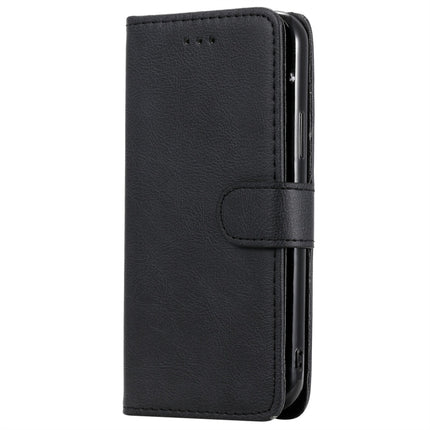 For iPhone 11 Pro Solid Color Horizontal Flip Protective Case with Holder & Card Slots & Wallet & Photo Frame & Lanyard(Black)-garmade.com