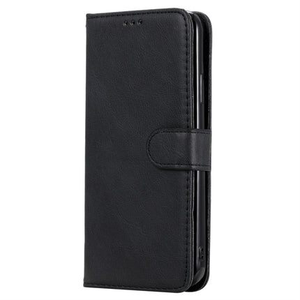 For iPhone 11 Pro Max Solid Color Horizontal Flip Protective Case with Holder & Card Slots & Wallet & Photo Frame & Lanyard(Black)-garmade.com