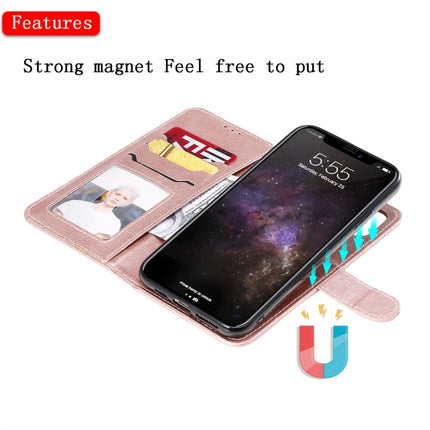 For iPhone 11 Pro Max Solid Color Horizontal Flip Protective Case with Holder & Card Slots & Wallet & Photo Frame & Lanyard(Rose Gold)-garmade.com