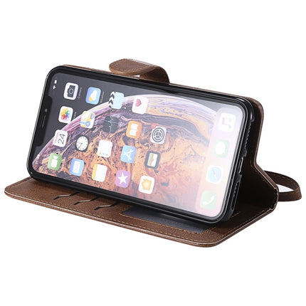 For iPhone XS Max Solid Color Horizontal Flip Protective Case with Holder & Card Slots & Wallet & Photo Frame & Lanyard(Brown)-garmade.com