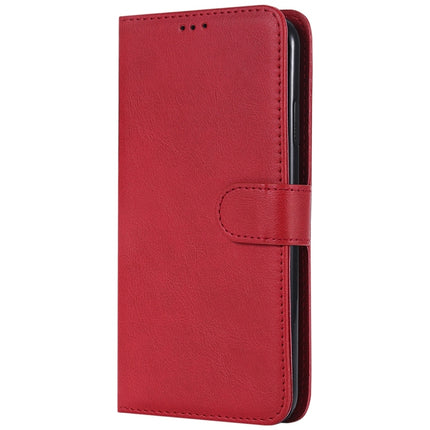 For iPhone XS Max Solid Color Horizontal Flip Protective Case with Holder & Card Slots & Wallet & Photo Frame & Lanyard(Red)-garmade.com