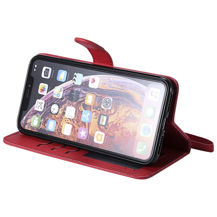 For iPhone XS Max Solid Color Horizontal Flip Protective Case with Holder & Card Slots & Wallet & Photo Frame & Lanyard(Red)-garmade.com
