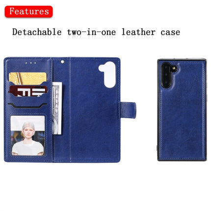 For Galaxy Note 10 Solid Color Horizontal Flip Protective Case with Holder & Card Slots & Wallet & Photo Frame & Lanyard(Blue)-garmade.com