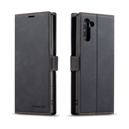 For Galaxy Note10 Forwenw Dream Series Oil Edge Strong Magnetism Horizontal Flip Leather Case with Holder & Card Slots & Wallet & Photo Frame(Black)-garmade.com