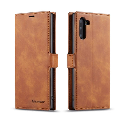 For Galaxy Note10 Forwenw Dream Series Oil Edge Strong Magnetism Horizontal Flip Leather Case with Holder & Card Slots & Wallet & Photo Frame(Brown)-garmade.com