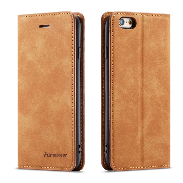For iPhone 6s Plus / 6 Plus Forwenw Dream Series Oil Edge Strong Magnetism Horizontal Flip Leather Case with Holder & Card Slots & Wallet & Photo Frame(Brown)-garmade.com