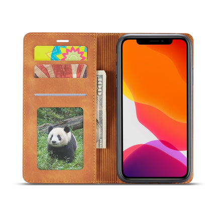 For iPhone 11 Forwenw Dream Series Oil Edge Strong Magnetism Horizontal Flip Leather Case with Holder & Card Slots & Wallet & Photo Frame(Brown)-garmade.com