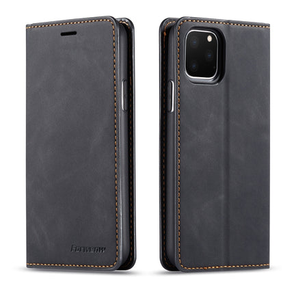 For iPhone 11 Pro Forwenw Dream Series Oil Edge Strong Magnetism Horizontal Flip Leather Case with Holder & Card Slots & Wallet & Photo Frame(Black)-garmade.com
