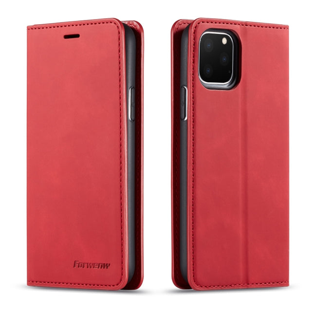 For iPhone 11 Pro Forwenw Dream Series Oil Edge Strong Magnetism Horizontal Flip Leather Case with Holder & Card Slots & Wallet & Photo Frame(Red)-garmade.com