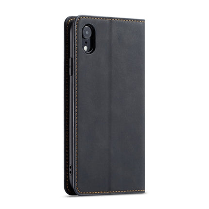For iPhone XR Forwenw Dream Series Oil Edge Strong Magnetism Horizontal Flip Leather Case with Holder & Card Slots & Wallet & Photo Frame(Black)-garmade.com