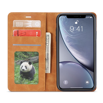 For iPhone XR Forwenw Dream Series Oil Edge Strong Magnetism Horizontal Flip Leather Case with Holder & Card Slots & Wallet & Photo Frame(Brown)-garmade.com
