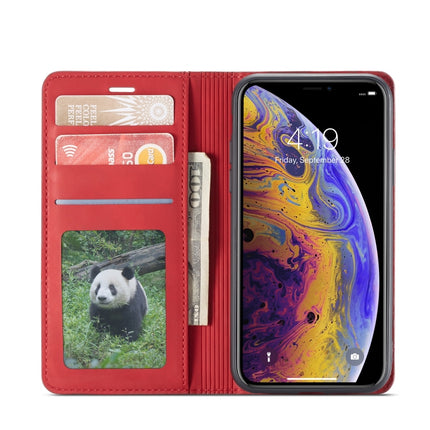 For iPhone XS Max Forwenw Dream Series Oil Edge Strong Magnetism Horizontal Flip Leather Case with Holder & Card Slots & Wallet & Photo Frame(Red)-garmade.com