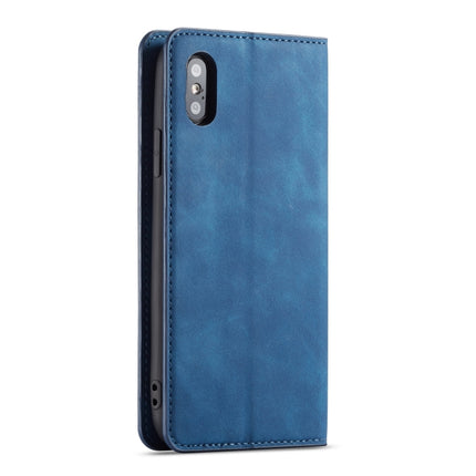 For iPhone XS Max Forwenw Dream Series Oil Edge Strong Magnetism Horizontal Flip Leather Case with Holder & Card Slots & Wallet & Photo Frame(Blue)-garmade.com