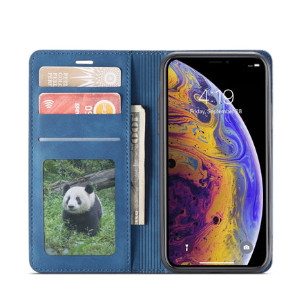 For iPhone XS Max Forwenw Dream Series Oil Edge Strong Magnetism Horizontal Flip Leather Case with Holder & Card Slots & Wallet & Photo Frame(Blue)-garmade.com