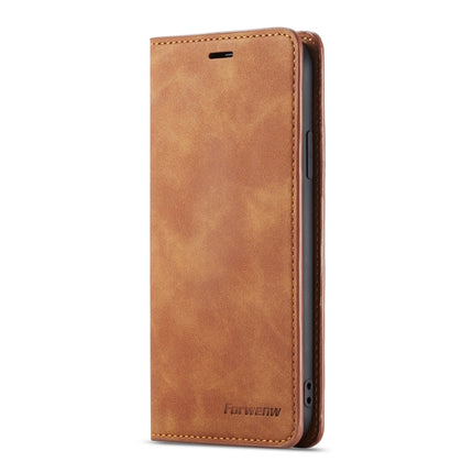 For iPhone XS / X Forwenw Dream Series Oil Edge Strong Magnetism Horizontal Flip Leather Case with Holder & Card Slots & Wallet & Photo Frame(Brown)-garmade.com