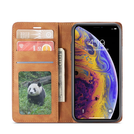 For iPhone XS / X Forwenw Dream Series Oil Edge Strong Magnetism Horizontal Flip Leather Case with Holder & Card Slots & Wallet & Photo Frame(Brown)-garmade.com