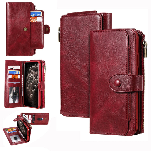 For iPhone 11 Pro Retro Multifunctional Horizontal Flip PU Leather Case with Card Slot & Holder & Wallet & Photo Frame(Red)-garmade.com