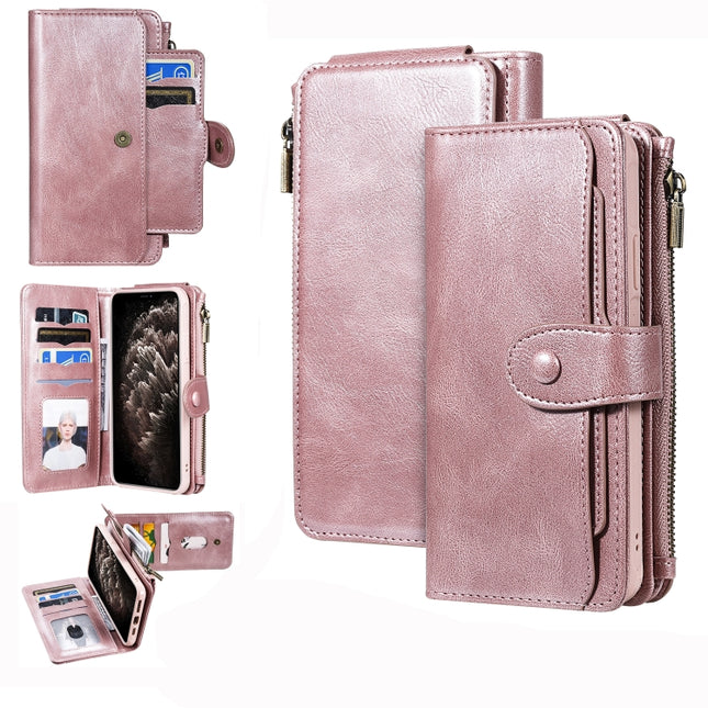 For iPhone 11 Pro Retro Multifunctional Horizontal Flip PU Leather Case with Card Slot & Holder & Wallet & Photo Frame(Rose Gold)-garmade.com