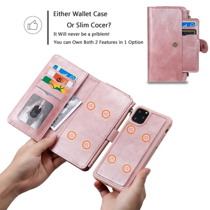 For iPhone 11 Pro Retro Multifunctional Horizontal Flip PU Leather Case with Card Slot & Holder & Wallet & Photo Frame(Rose Gold)-garmade.com