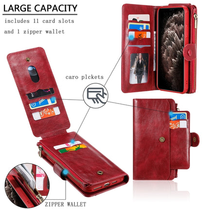 For iPhone 11 Retro Multifunctional Horizontal Flip PU Leather Case with Card Slot & Holder & Wallet & Photo Frame(Red)-garmade.com