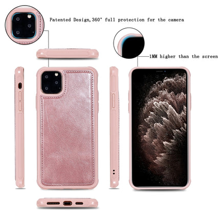 For iPhone 11 Retro Multifunctional Horizontal Flip PU Leather Case with Card Slot & Holder & Wallet & Photo Frame(Rose Gold)-garmade.com