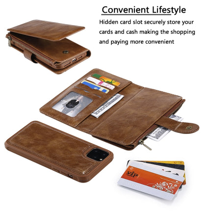 For iPhone 11 Pro Max Retro Multifunctional Horizontal Flip PU Leather Case with Card Slot & Holder & Wallet & Photo Frame(Brown)-garmade.com