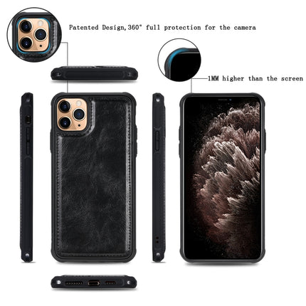 For iPhone 11 Pro Max Retro Multifunctional Horizontal Flip PU Leather Case with Card Slot & Holder & Wallet & Photo Frame(Black)-garmade.com