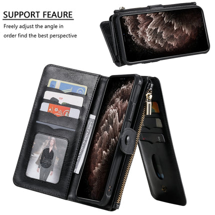For iPhone 11 Pro Max Retro Multifunctional Horizontal Flip PU Leather Case with Card Slot & Holder & Wallet & Photo Frame(Black)-garmade.com