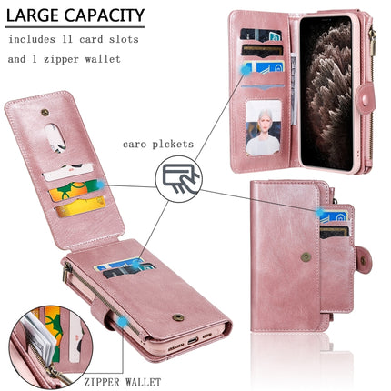 For iPhone 11 Pro Max Retro Multifunctional Horizontal Flip PU Leather Case with Card Slot & Holder & Wallet & Photo Frame(Rose Gold)-garmade.com