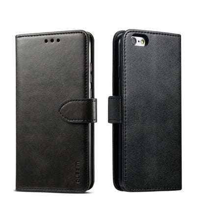 For iPhone 6 GUSSIM Magnetic Horizontal Flip Leather Case with Holder & Card Slots & & Wallet(Black)-garmade.com